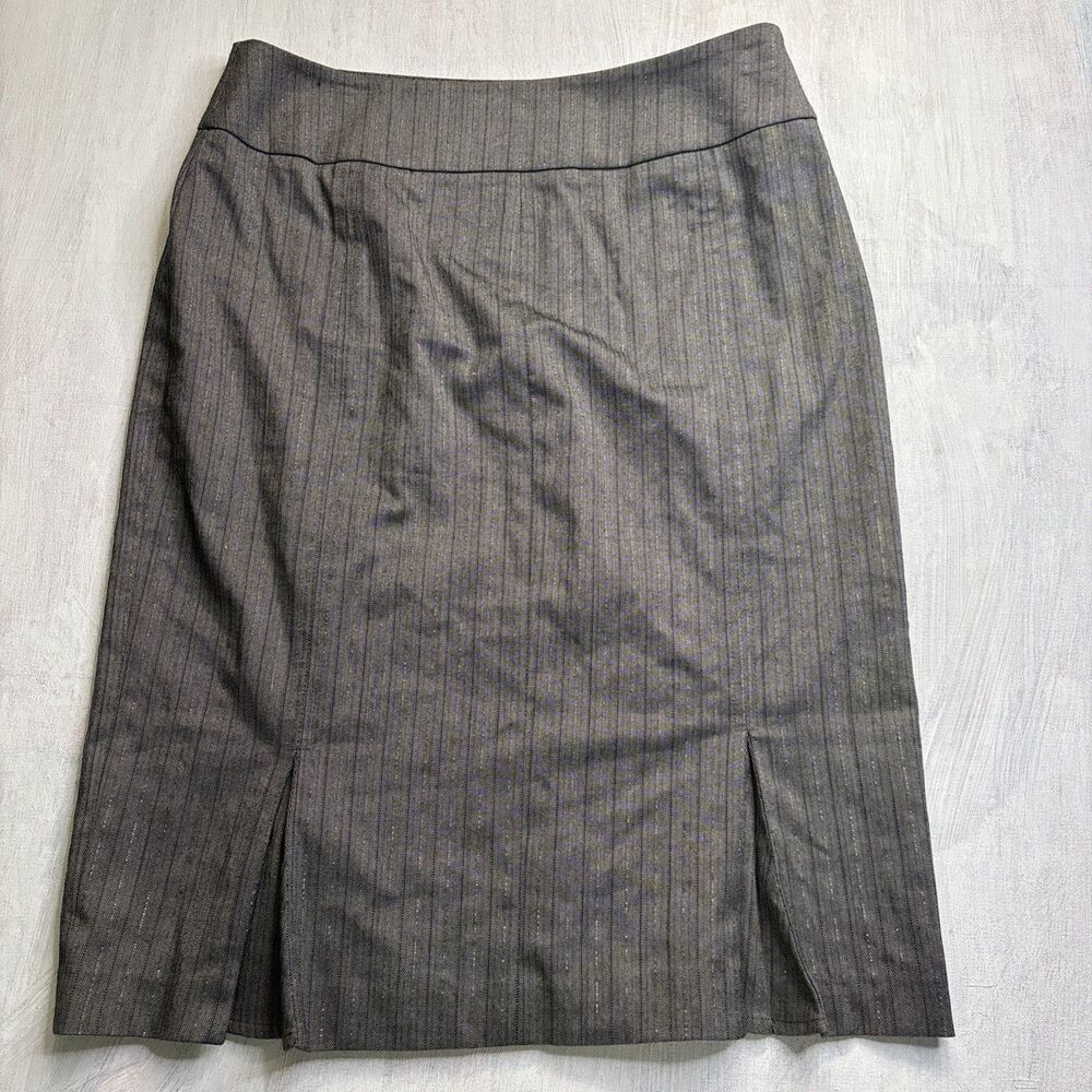 Insight Womens Knee Length Brown Plaid On Back Zip Lined Skirt Size 8 Office